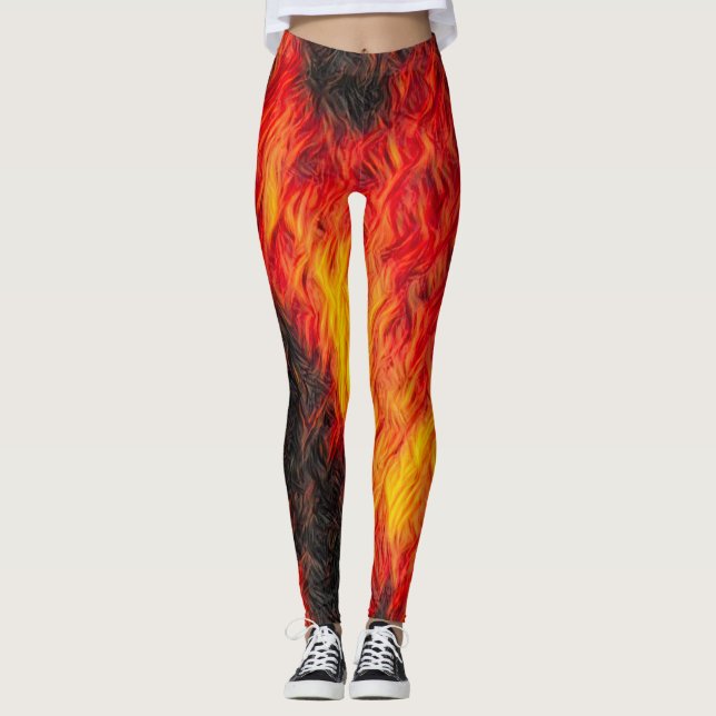 Glödhett avfyra damasker leggings (Framsida)