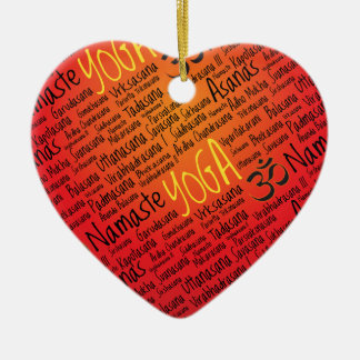 Glödhett Yogaälskare mönster för symbol för Om Julgransprydnad Keramik