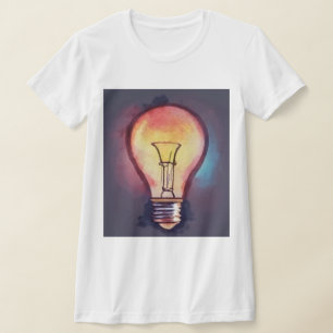 Glödlampa Akvarellmålning, Lampa T Shirt
