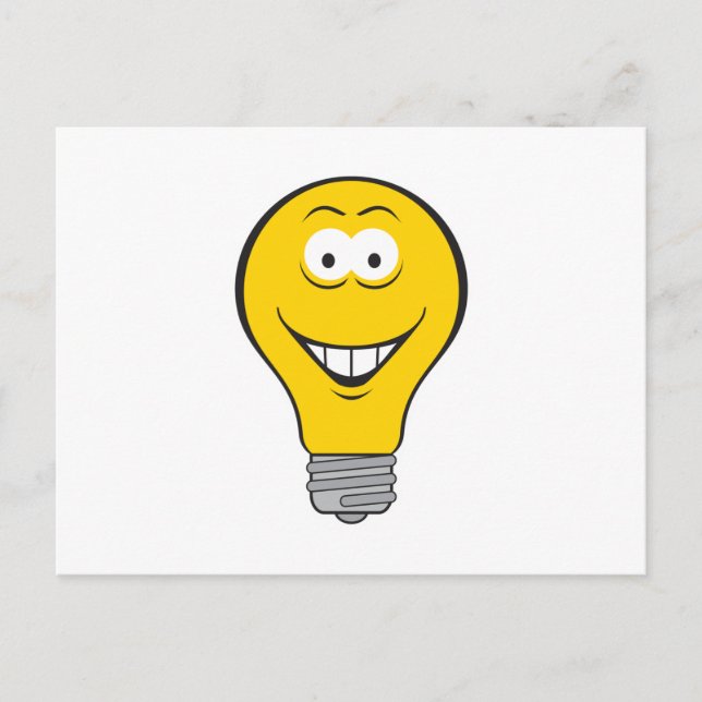 Glödlampa Ansikte Vykort (Framsida)