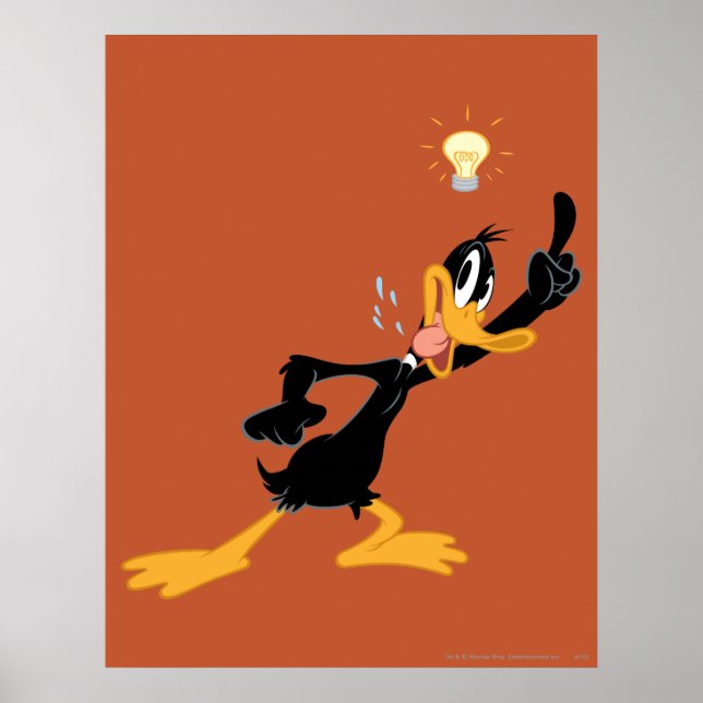 Glödlampa över DAFFY DUCK™s huvud Poster (Framsidan)