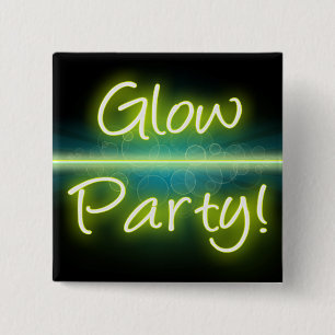 Glödparty, gult/gröna Blacklight Knapp