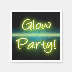 Glödparty, gult/gröna Blacklight Pappersservett