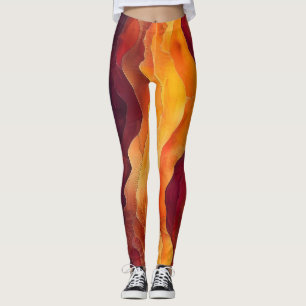 Glödskikt – Abstrakt jord och eld. Leggings