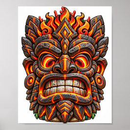 Glödskulpturerad Tiki-affisch Poster