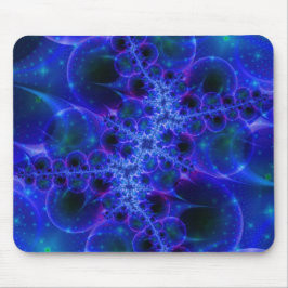 Glödstrålar | Blått och vitt konst Musmatta