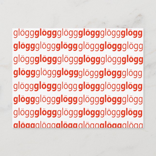 Glogg Glogg Glogg Funny Svenska Vykort (Framsida)