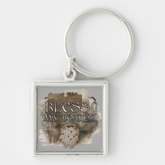 Gloin - Bless My Beard Fyrkantig Silverfärgad Nyckelring (Framsidan)