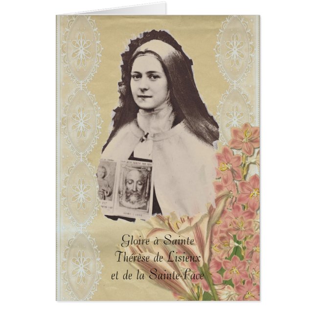 Gloire à Sainte Thérèse et de la Sainte Ansikte Hälsningskort (Framsidan)
