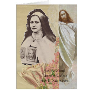 Gloire à Sainte Thérèse et de la Sainte Ansikte Hälsningskort