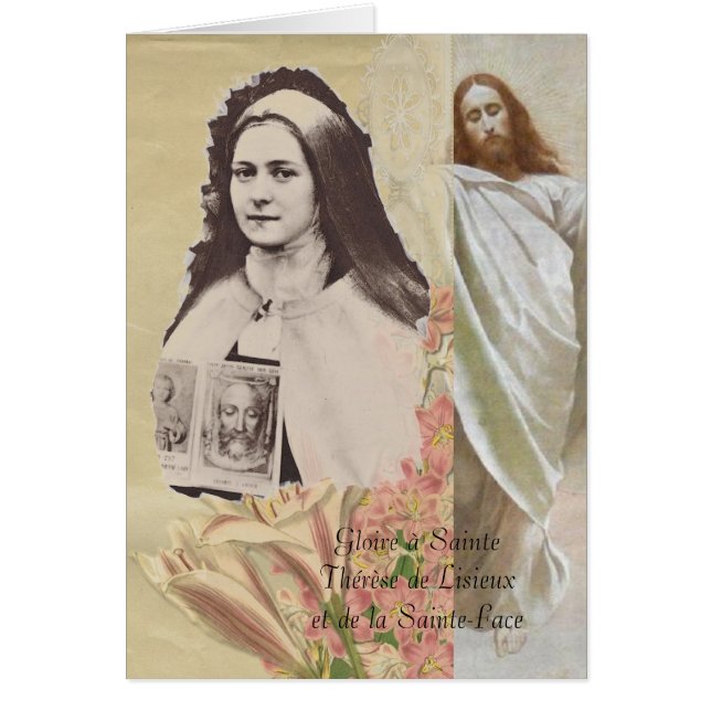 Gloire à Sainte Thérèse et de la Sainte Ansikte Hälsningskort (Framsidan)