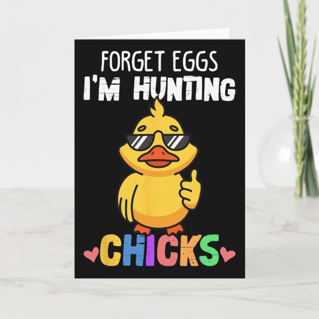 Glöm Ägg Jag Jagar Kycklingar Rolig Påsk Pojkar Ti Kort (Framsida)