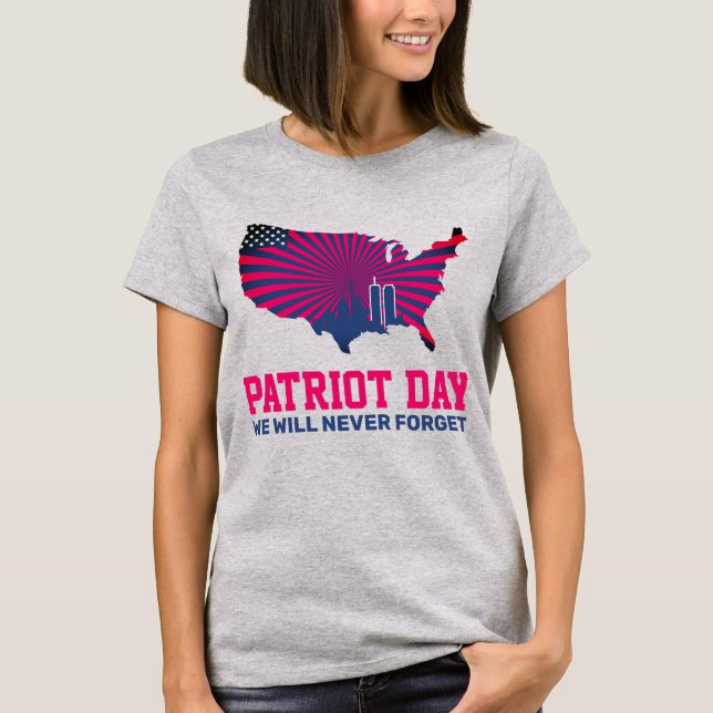 Glöm aldrig 911 20-årsdagen av patriotdagen 2021 t shirt (Framsida)