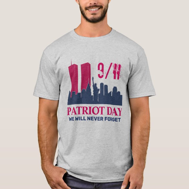 Glöm aldrig 911 20-årsdagen av patriotdagen 2021 t shirt (Framsida)