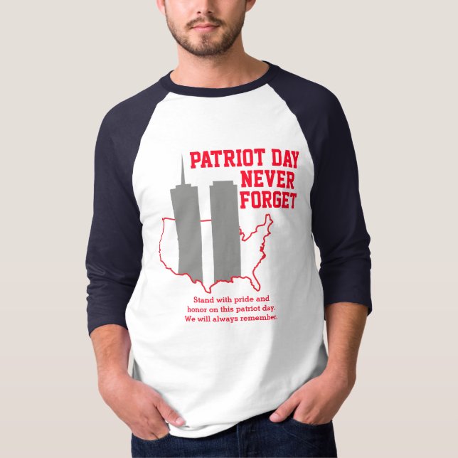 Glöm aldrig 911 20-årsdagen av patriotdagen 2021 t shirt (Framsida)