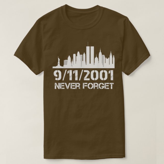 Glöm aldrig 911 20-årsjubileet Patriot Memorial T Shirt (Design framsida)