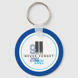 Glöm aldrig 911 Blue World Trade Center Nyckelring