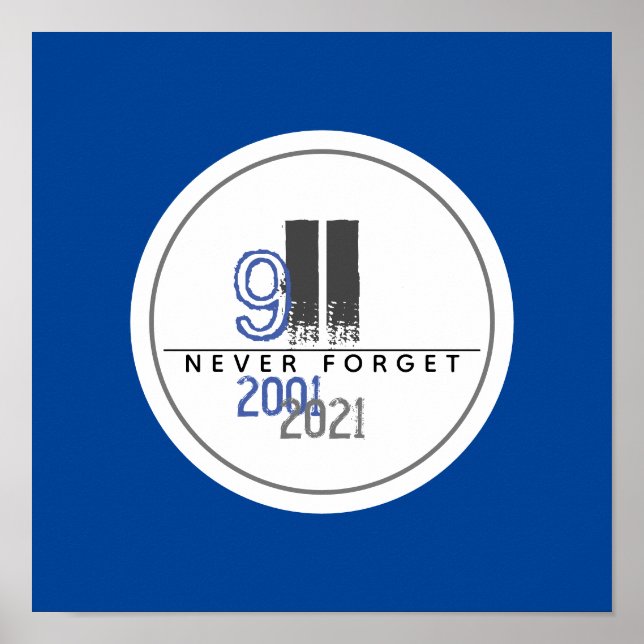 Glöm aldrig 911 Grått World Trade Center Poster (Framsidan)