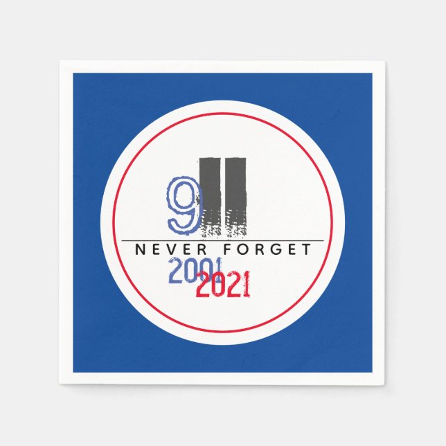Glöm aldrig 911 Patriotic World Trade Center Pappersservett (Framsidan)