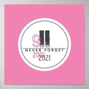 Glöm aldrig 911 Rosa World Trade Center Poster