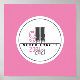 Glöm aldrig 911 Rosa World Trade Center Poster