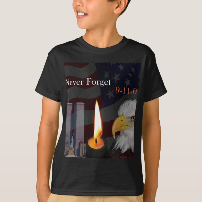 Glöm aldrig 9-11-01 tee shirt (Framsida)