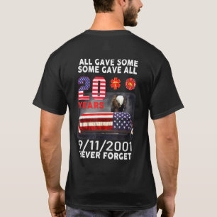 Glöm aldrig 9 11 2001 20-årsjubiléet Firefighte T Shirt