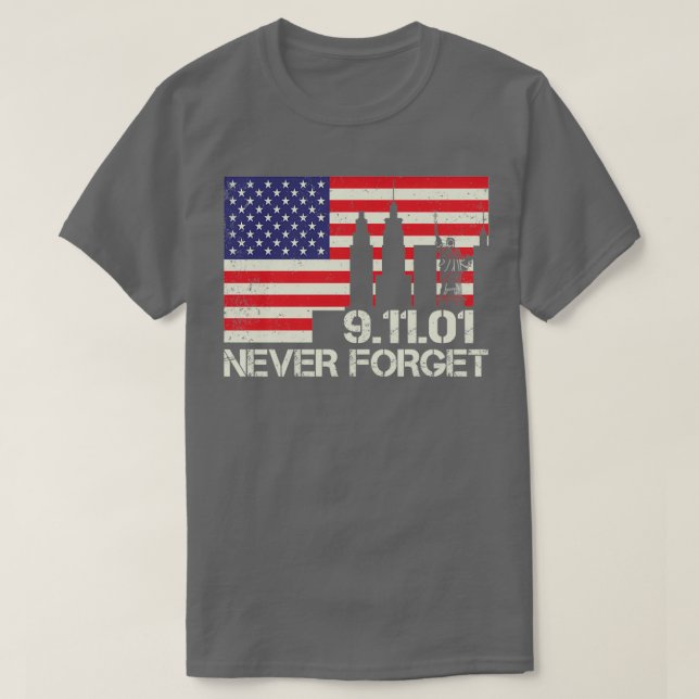 Glöm aldrig 9 11 20-årsdagen av patriotdagen 2002 t shirt (Design framsida)
