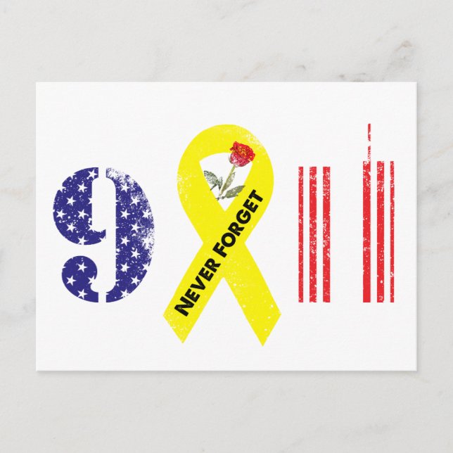 Glöm aldrig 9 11 Gulters menyfliksområdet Vykort (Framsida)