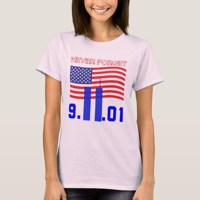 Glöm aldrig 9/11 t shirt (Framsida)