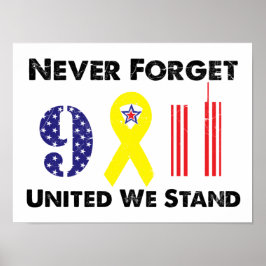 Glöm aldrig 9 11 United we stand Poster