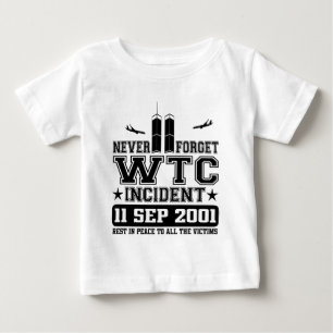 Glöm aldrig att världshandel centrerar 11 tee shirt