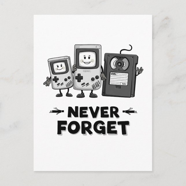 Glöm aldrig Casse band Retro 90-talets estetik Vykort (Framsida)