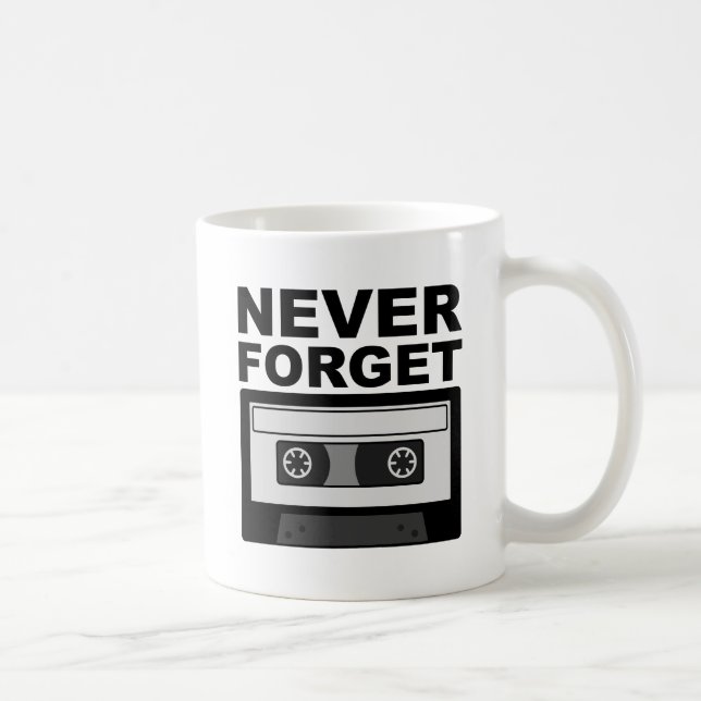 Glöm aldrig Cassette Funny Mug Kaffemugg (Höger)