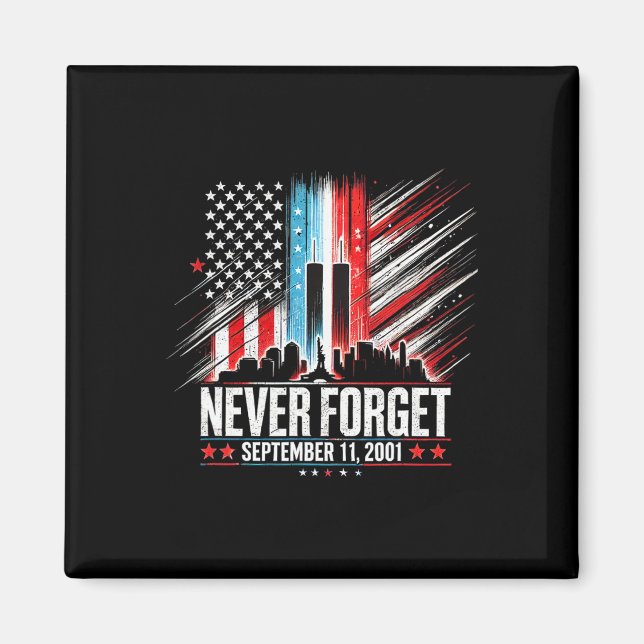 Glöm aldrig den 11 september 2001 minnesdagen Amer Magnet (Framsidan)