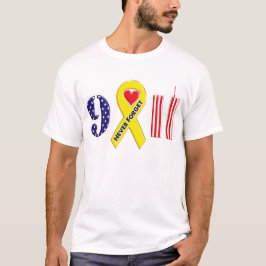 Glöm aldrig den 11 september Gult Ribbon T Shirt