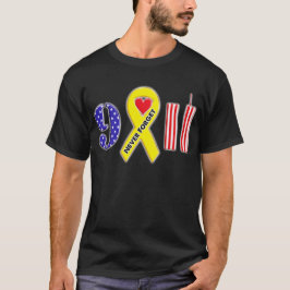 Glöm aldrig den 11 september Gult Ribbon T Shirt