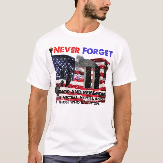 Glöm aldrig den 11 september t shirt (Framsida)