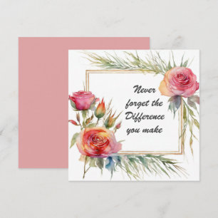 Glöm aldrig den skillnad du gör botaniska kort