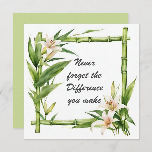 Glöm aldrig den skillnad du gör kort (Fram/baksida)