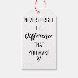 Glöm aldrig den skillnad du gör presentetikett