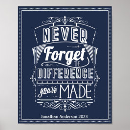 Glöm aldrig den skillnad du har gjort poster