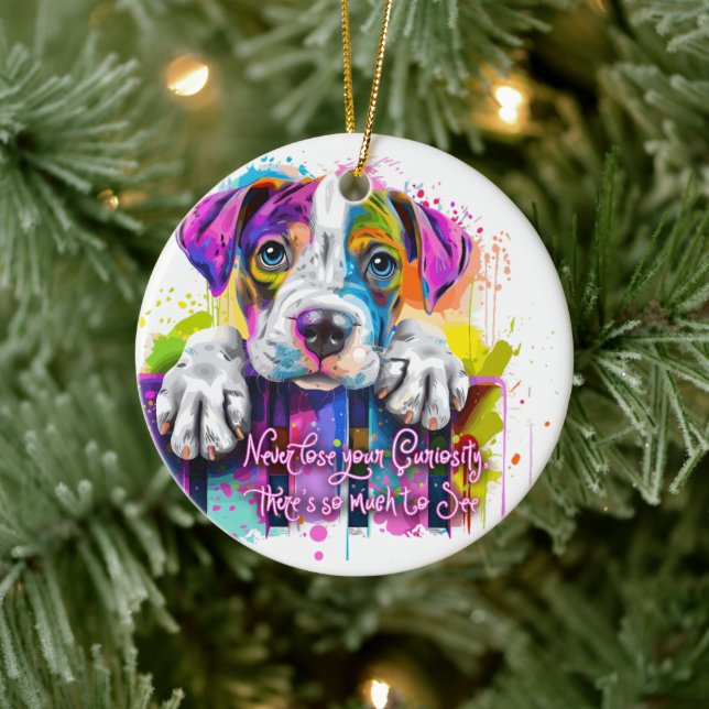 Glöm aldrig din lysighet, det finns så mycket att  julgransprydnad keramik (Träd)