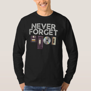 Glöm aldrig diskettenhet VHS-kassettband 90s 80s T Shirt