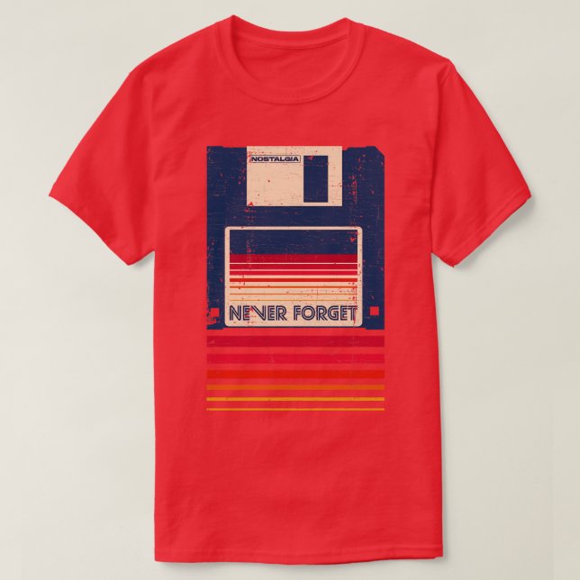 Glöm aldrig diskettenheten t shirt (Design framsida)