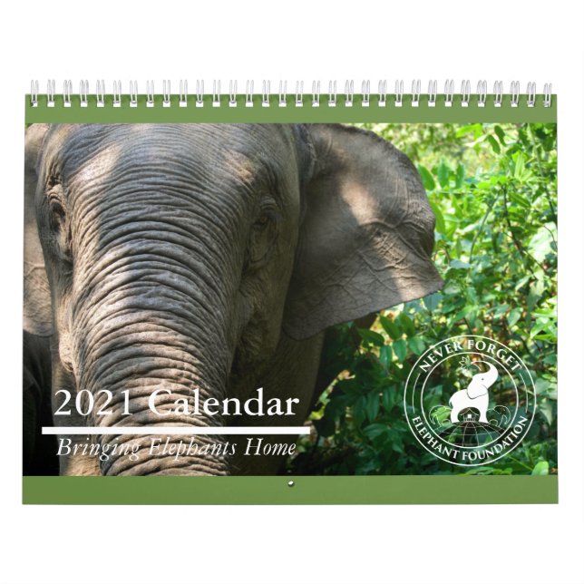 Glöm aldrig Elephant Foundation 2021 Calendar Kalender (Omslag)