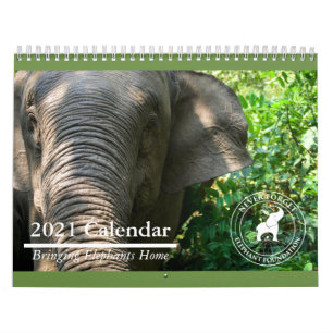 Glöm aldrig Elephant Foundation 2021 Calendar Kalender