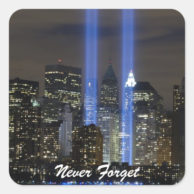 Glöm aldrig fyrkantigt klistermärke (Framsida)