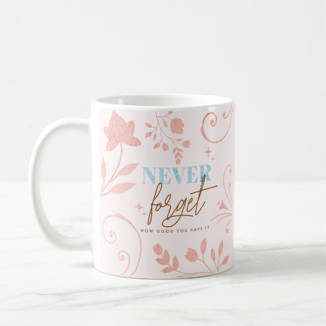 Glöm aldrig hur bra du har det Faith Life   Kaffemugg (Vänster)