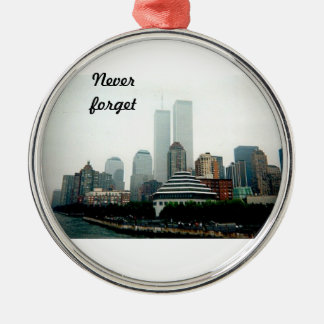 Glöm aldrig julgransprydnad metall